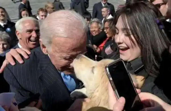 Former US vice president, Joe Biden meets a dog named after him (Photo)